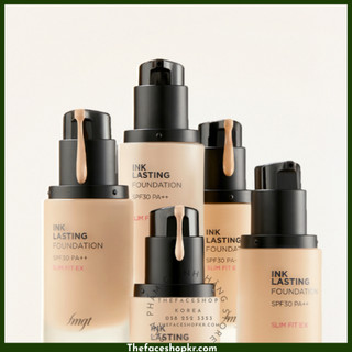 Kem nền đa năng lâu trôi che khuyết điểm dưỡng ẩm TheFaceShop Ink Lasting Foundation Slim Fit Ex SPF30 PA++