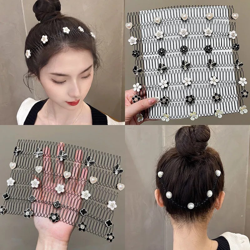 Xược Cài Tóc Hoa Trà Đính Đá Cài Tóc Cho Nữ bờm xược tóc con đính đá dài 20cm