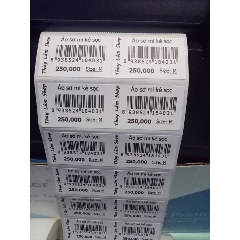 Giấy in tem, decal mã vạch 72x22 mm