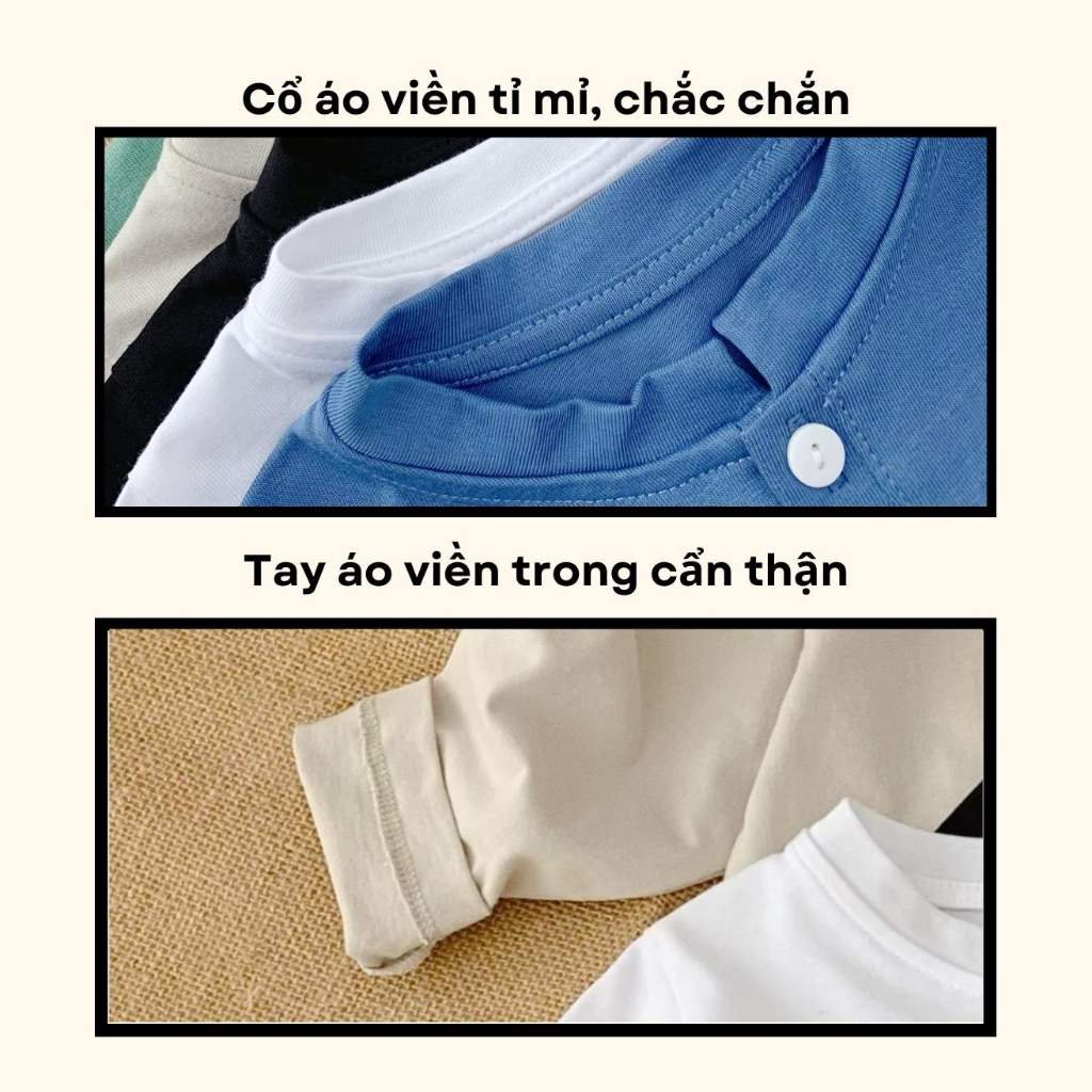 ÁO PHÔNG DÀI TAY TRƠN CHO BÉ, ÁO PHÔNG DÀI TAY BASIC ĐÍNH CÚC NGỰC