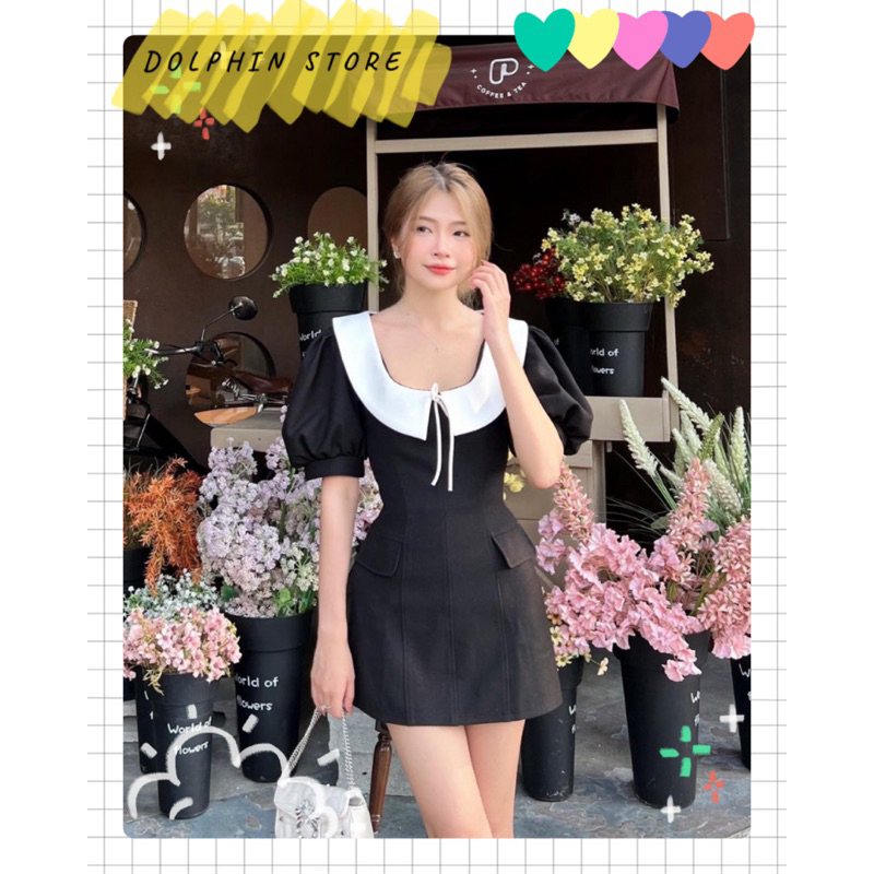 BIGSIZE Đầm đen bigsize - đầm cổ bèo bigsize