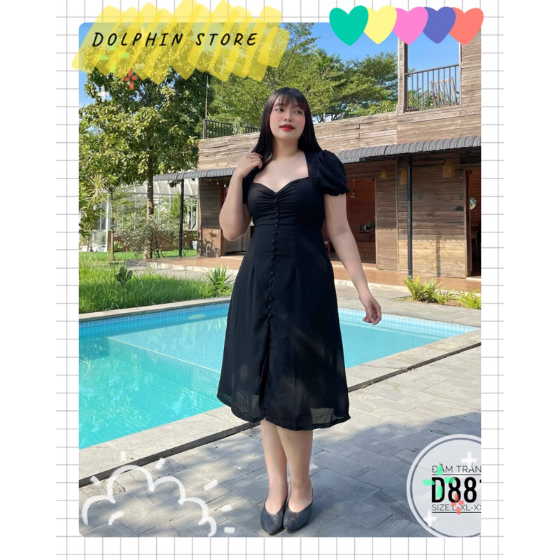 - Đầm trắng xẻ tà bigsize - đầm trắng bigsize - đầm đen bigsize