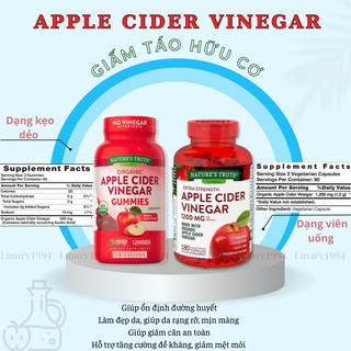 Viên uống giảm cân giấm táo apple cider vinegar 1200mg