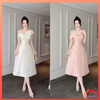 Váy Thiết Kế Trễ Một Vai Kèm Tag Đá Dự Tiệc Chất Taffa V381 Size S M L AĐ BOUTIQUE