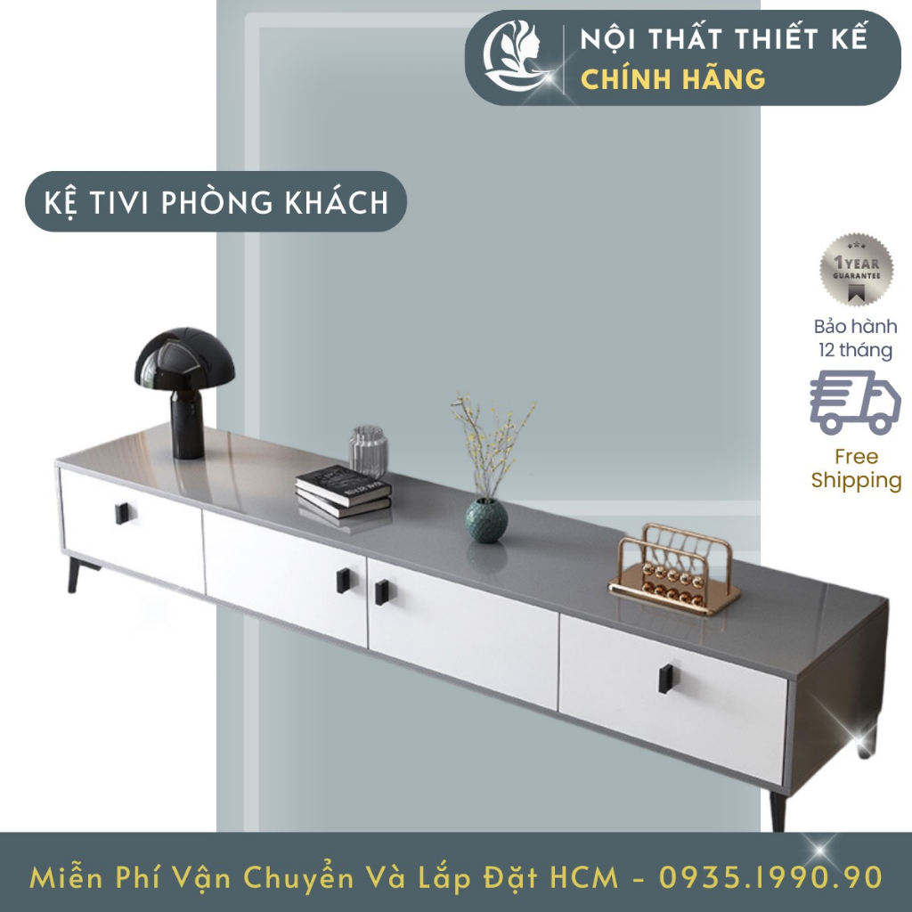 Kệ tivi phòng khách Goodluck đã lắp ráp làm tủ tivi trang trí hiện đại GLTV04