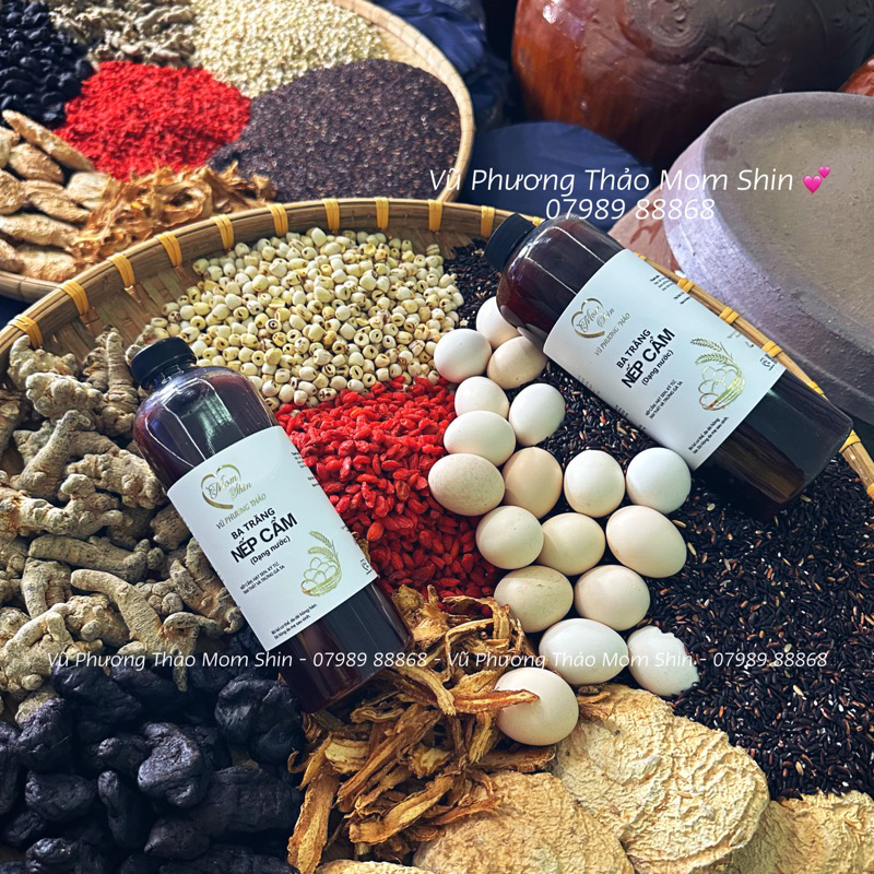 Cốt ba trăng nếp cẩm trứng gà hạ thổ Mom Shin | Vũ Phương Thảo Mom Shin | Shop Mẹ Thảo | Ở Cữ Mẹ Shin