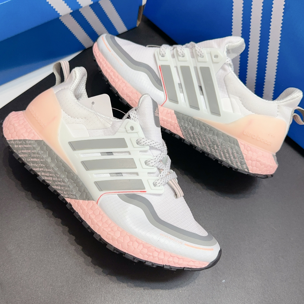 Giày Thể Thao Sneaker Adi_das Ultra Boost Trip Màu Trắng Đế Hồng Cho Nam Nữ