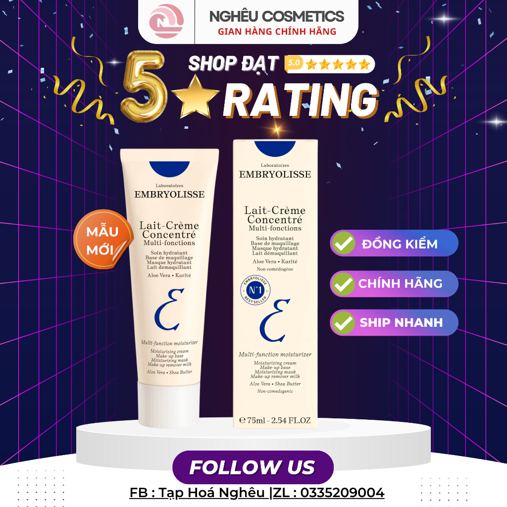 Kem Dưỡng Ẩm Siêu Phục Hồi Sáng Da Mịn Màng EMBRYOLISSE Lait-Crème Concentré