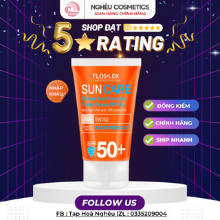 Kem Chống Nắng Floslek SPF 50+ Phổ Rộng Chống Trôi Che Khuyết Điểm Kiềm Dầu Khô Thoáng Cho Da Dầu Mụn Chính Hãng