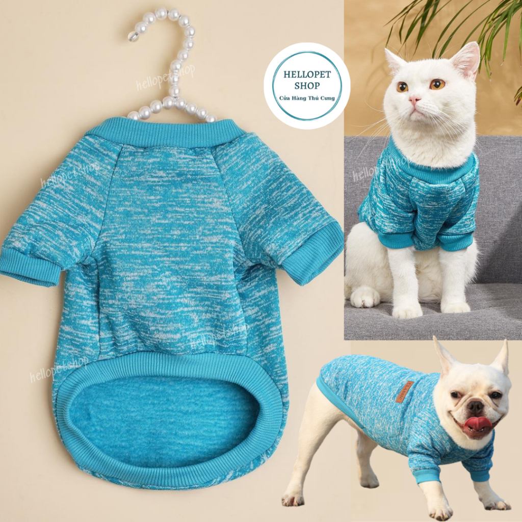 Áo cho chó mèo HELLOPET dạng ba lỗ, vải nỉ cao cấp classic màu trơn basic đủ size cho thú cưng từ 1-10kg  H53