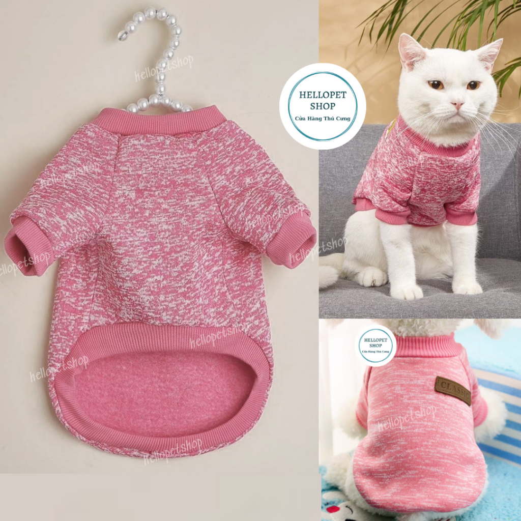 Áo cho chó mèo HELLOPET dạng ba lỗ, vải nỉ cao cấp classic màu trơn basic đủ size cho thú cưng từ 1-10kg  H53