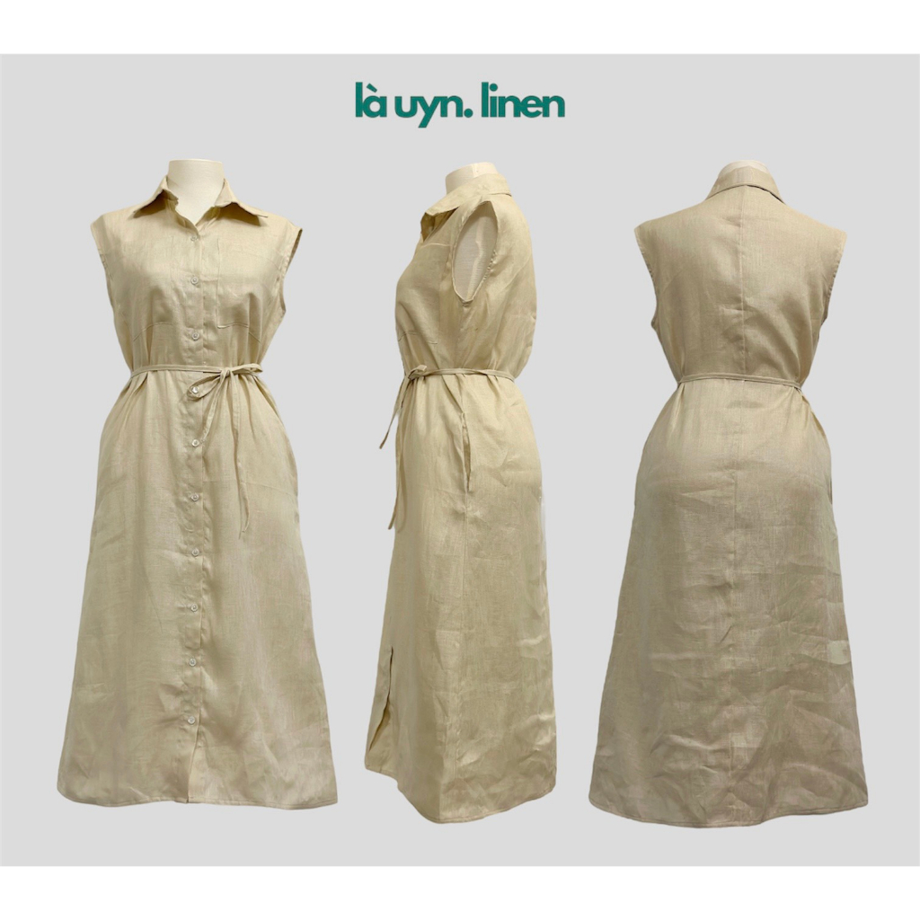 Đầm Sơ Mi Dáng Dài Linen Tưng Premium Thiết Kế - Layla Dress