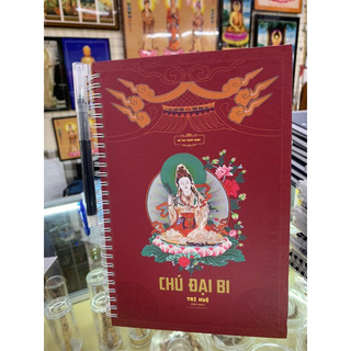 Vở chép Chú đại bi in mờ bìa cứng tặng bút viết