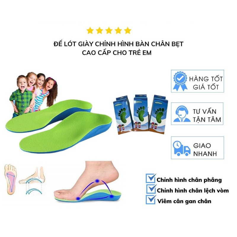 Lót giày chỉnh hình cho bé bàn chân bẹt dạng lót mềm