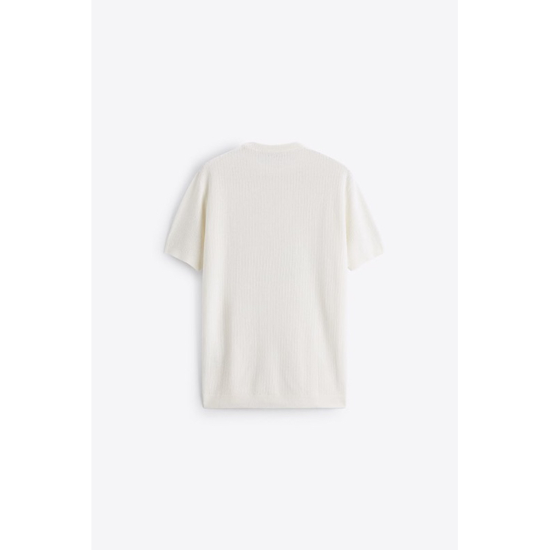 Áo phông dệt kim Zara authentic VERTICAL TEXTURED KNIT size M