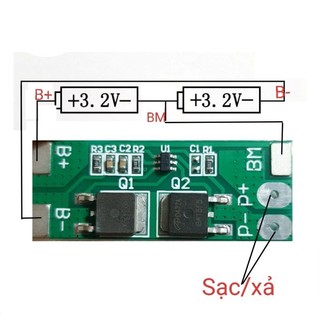 Mạch bảo vệ pin 2s/10A 6.4v/7.2v(pin 3.2v lifepo4)