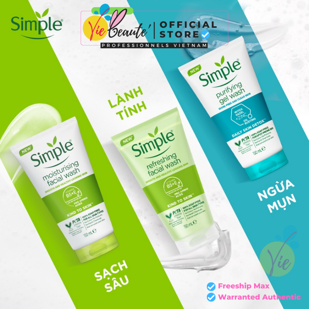 Sữa Rửa Mặt Simple Kind To Skin Facial Wash 150ml