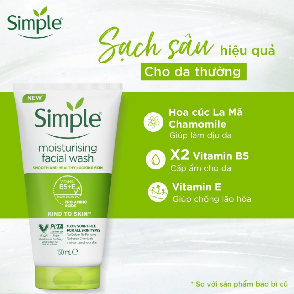 Sữa Rửa Mặt Simple Kind To Skin Facial Wash 150ml
