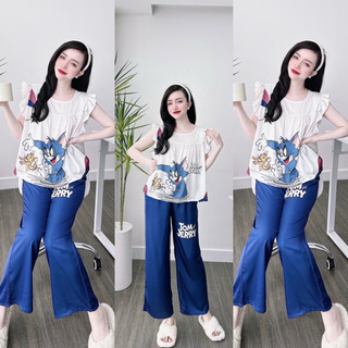 Bộ ngủ mặc nhà pijama dài tay tiên lụa cao cấp from 40-60kg