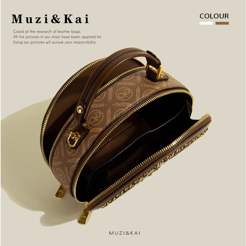 🌸Hàng Order🌸 Túi Xách Muzi&kai Chính Hãng Da Hoạ Tiết Gắn Trang Trí Quai Da Đeo Sang Chảnh Nữ Tính 🌸Hàng Quảng Châu