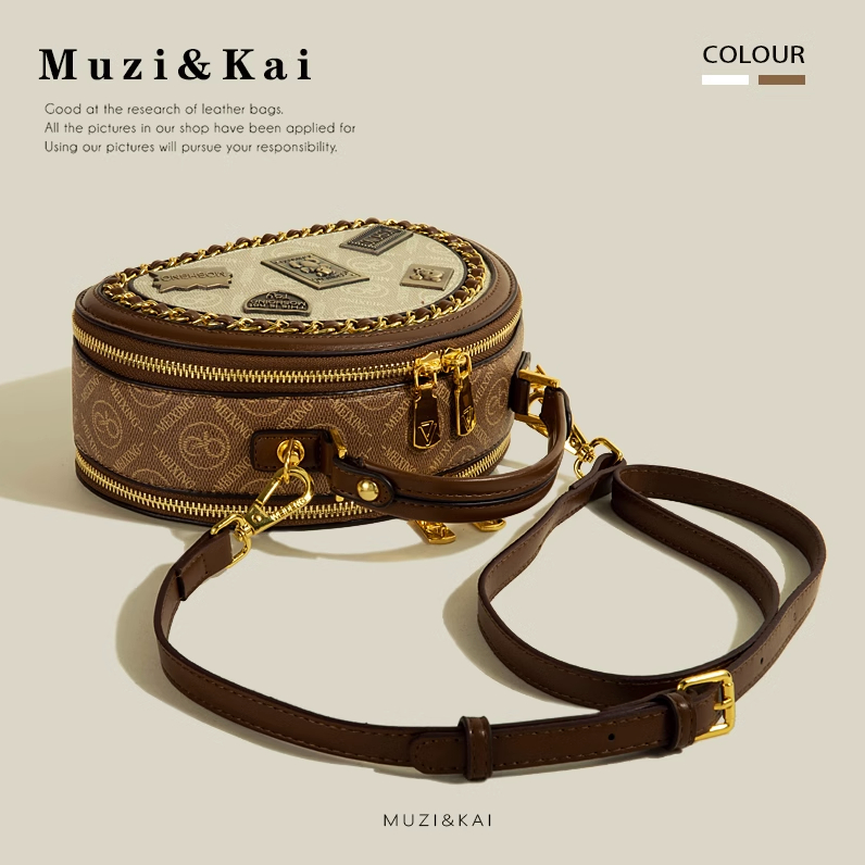 🌸Hàng Order🌸 Túi Xách Muzi&kai Chính Hãng Da Hoạ Tiết Gắn Trang Trí Quai Da Đeo Sang Chảnh Nữ Tính 🌸Hàng Quảng Châu