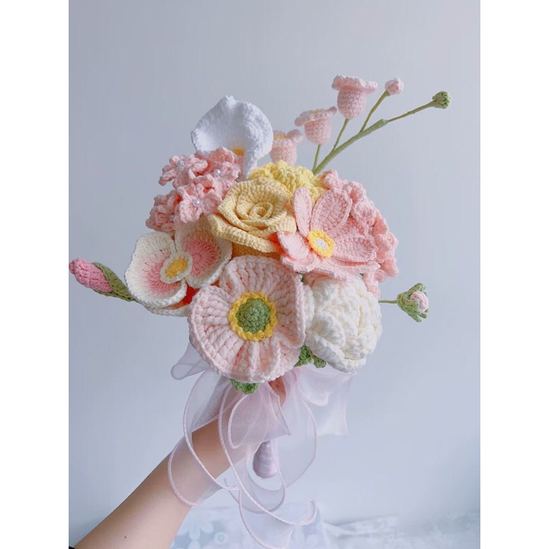 Hoa cưới len handmade
