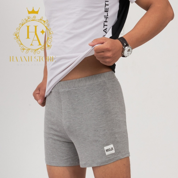 Quần Đùi Ngủ Nam MU.JI Cotton,Cao Cấp,Thoáng Mát