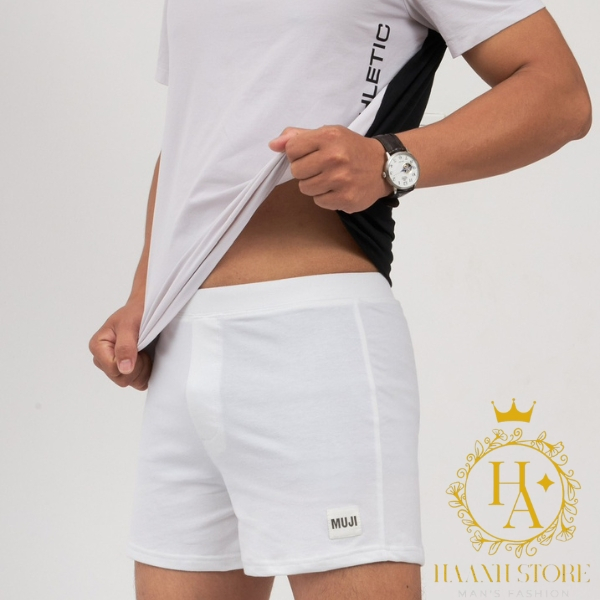 Quần Đùi Ngủ Nam MU.JI Cotton,Cao Cấp,Thoáng Mát
