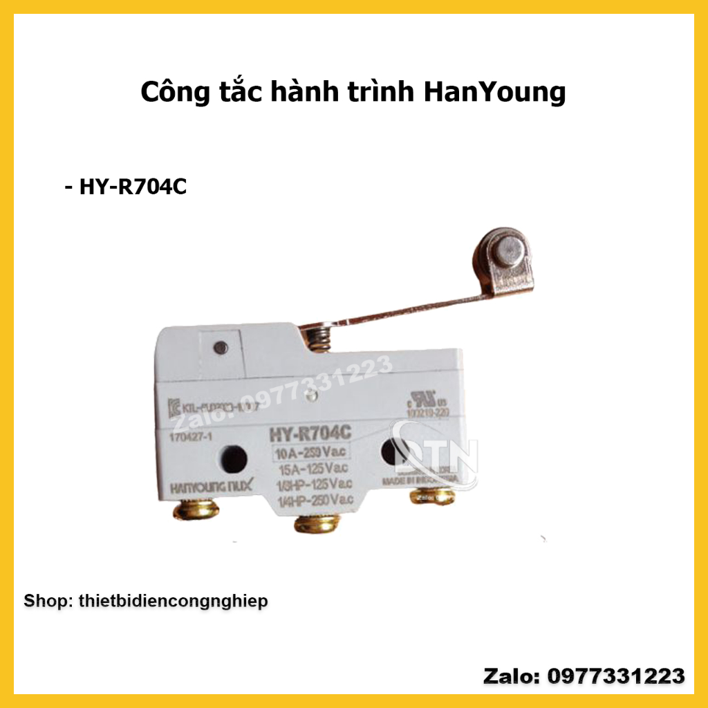 HanYoung Công tắc hành trình HY-R704C cần dài bánh xe Hanyoung