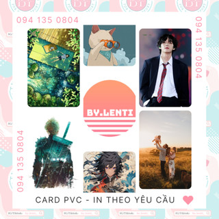 Card PVC nhựa bo góc in theo yêu cầu, lưu trữ kỉ niệm, anime, idol, khoảnh khắc.