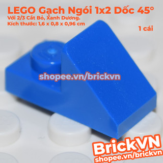 [1 Cái] LEGO Gạch Ngói 1x2 Dốc 45° Với 2/3 Cắt Bỏ, Xanh Dương ID 6069163 15672