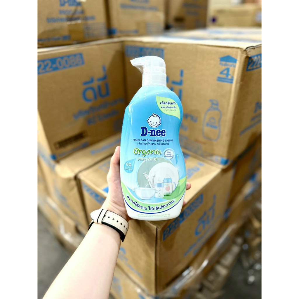 Nước rửa bình sữa DNEE nđịa Thái loại organic mẫu mới xanh dương chai 600ml