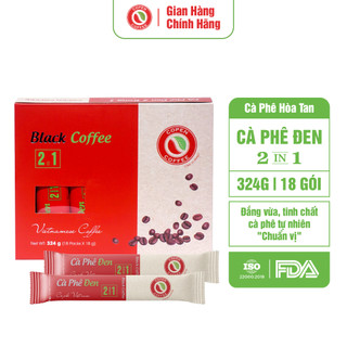 Hộp Cà phê hòa tan Copen Coffee - Cà phê đen 2 trong 1 Hộp 324g (18 gói/hộp)