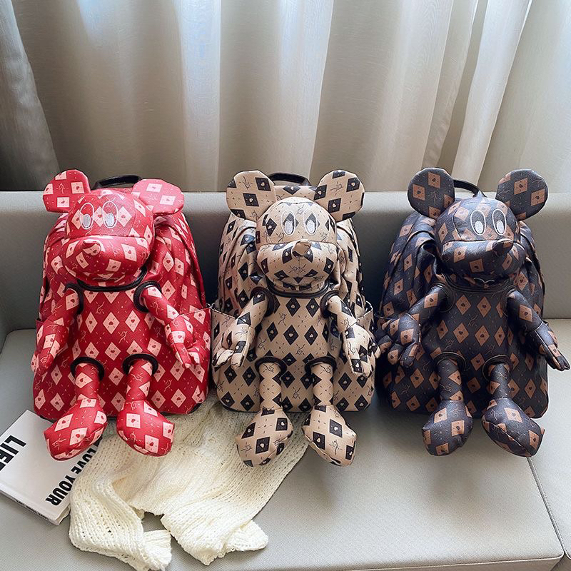 (ORDER TAOBAO) Balo Cặp Sách Nam Nữ size 40 Da Mềm Hoạ Tiết Độc Lạ Chuột Mickey Hot