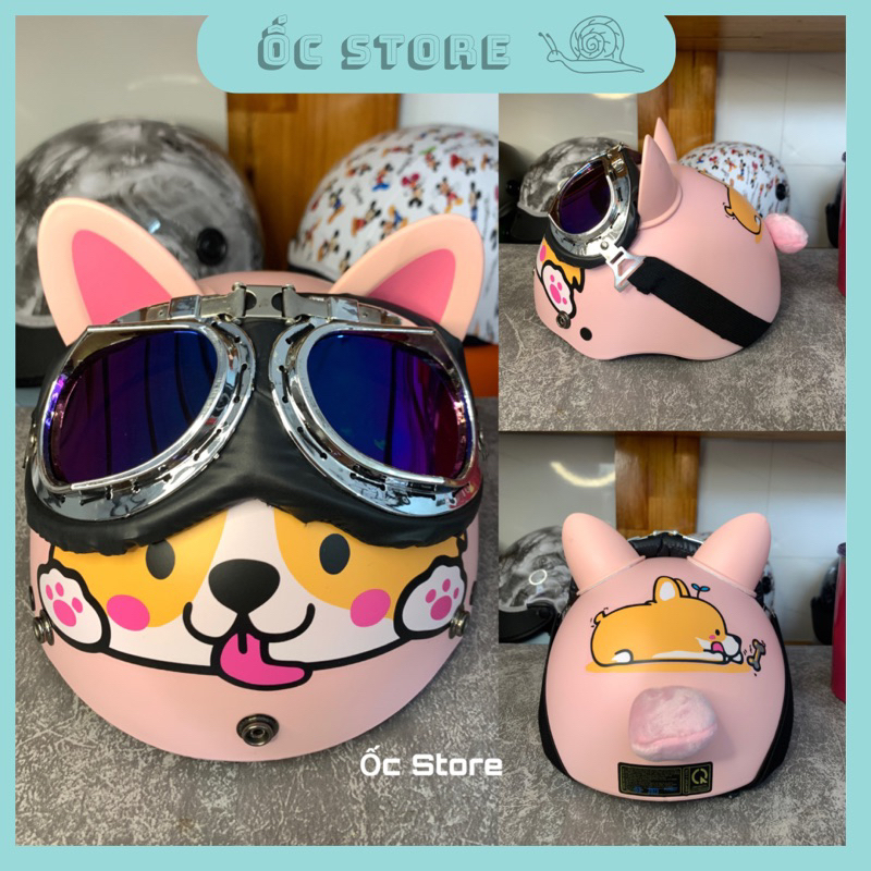 MŨ BẢO HIỂM CORGI CAO CẤP SIÊU CUTE cho bé & người lớn-ỐC STORE