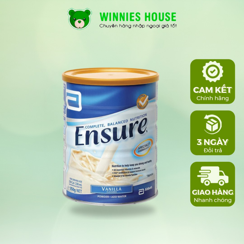 Sữa bột hương Vani Ensure Vanilla Powder 850g của Úc