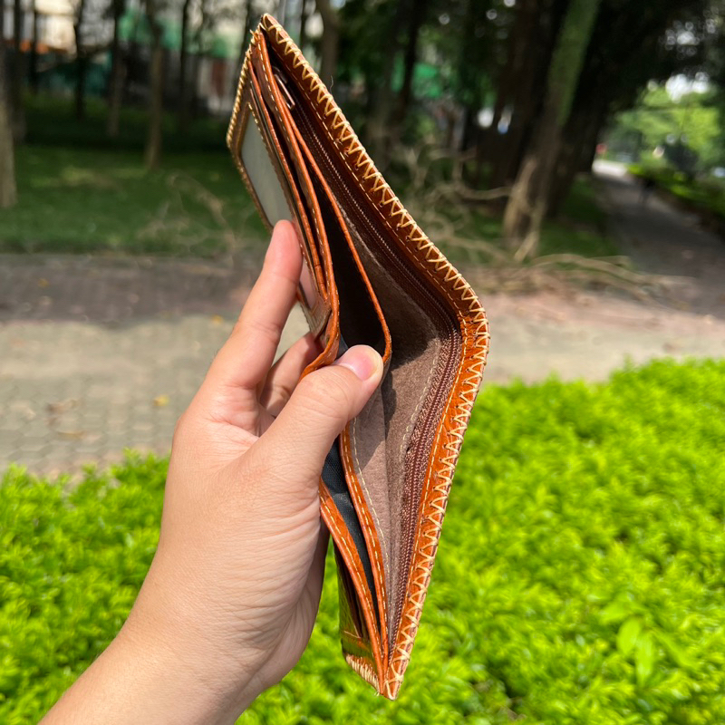 Ví nam da bò dập vân cá sấu thương hiệu Lex Shoes-VDV-CÁ SẤU