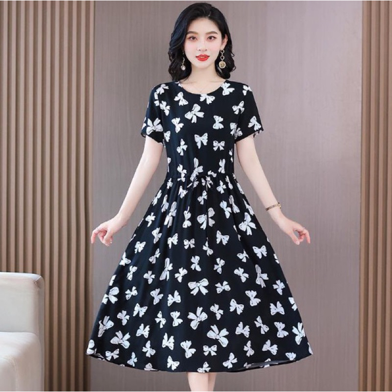 Đầm lanh cotton tự nhiên mềm mát dành cho người trung tuổi