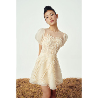 MAVEN - Váy tay bồng phối lưới đính kết Whitney Dress