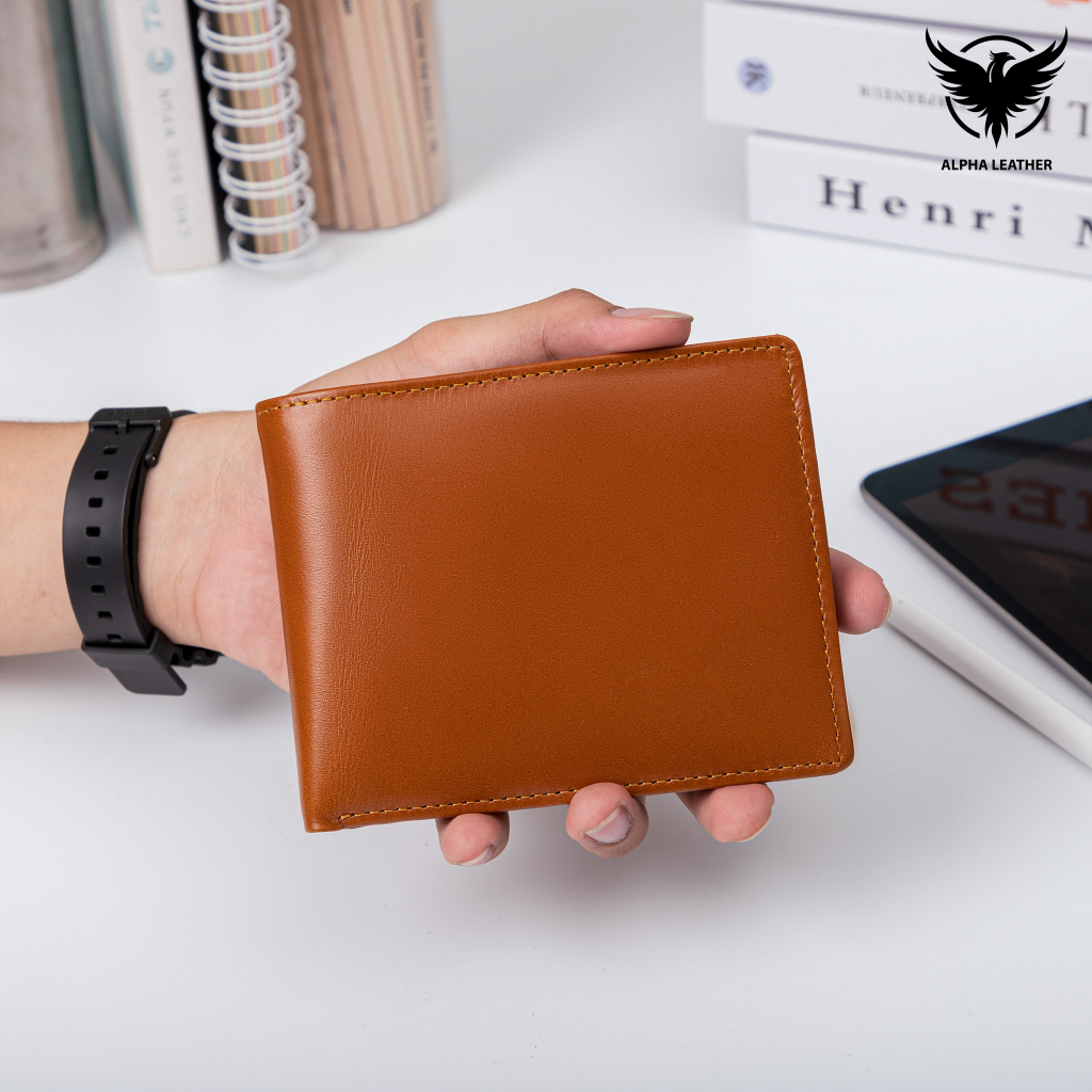 Ví Nam Da Bò Nappa Tặng Kèm Hộp - Bóp Ví Da Nappan Trơn Kiểu Nằm Ngang Basic Sang Trọng - AlphaLeather Vip1