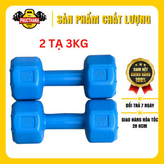 Bộ 2 tạ tay nhựa bát giác Reefit 3kg có ruột (gồm 2 cục)