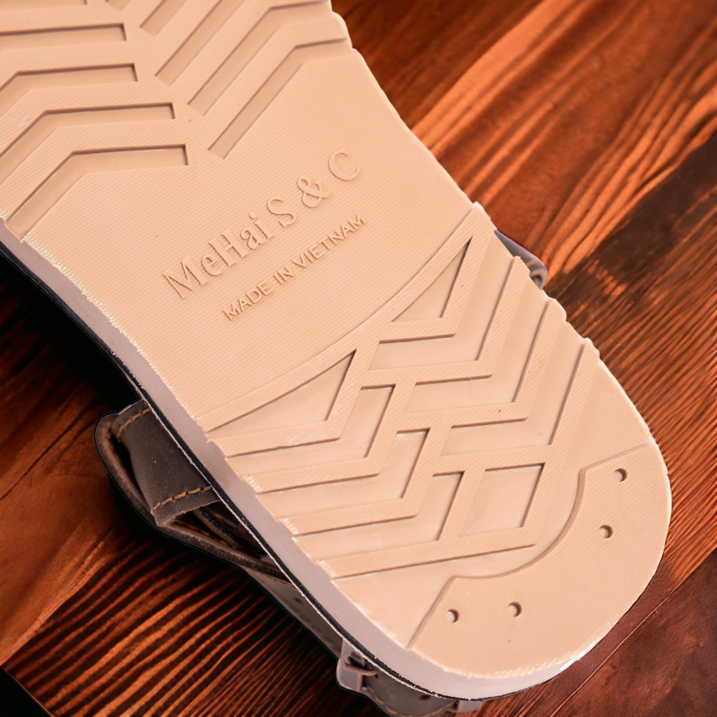 MH01 - Dép da bò sandal quai hậu nam dây kẹp basic  đế đúc cao su nguyên khối chống trơn trượt MeHai