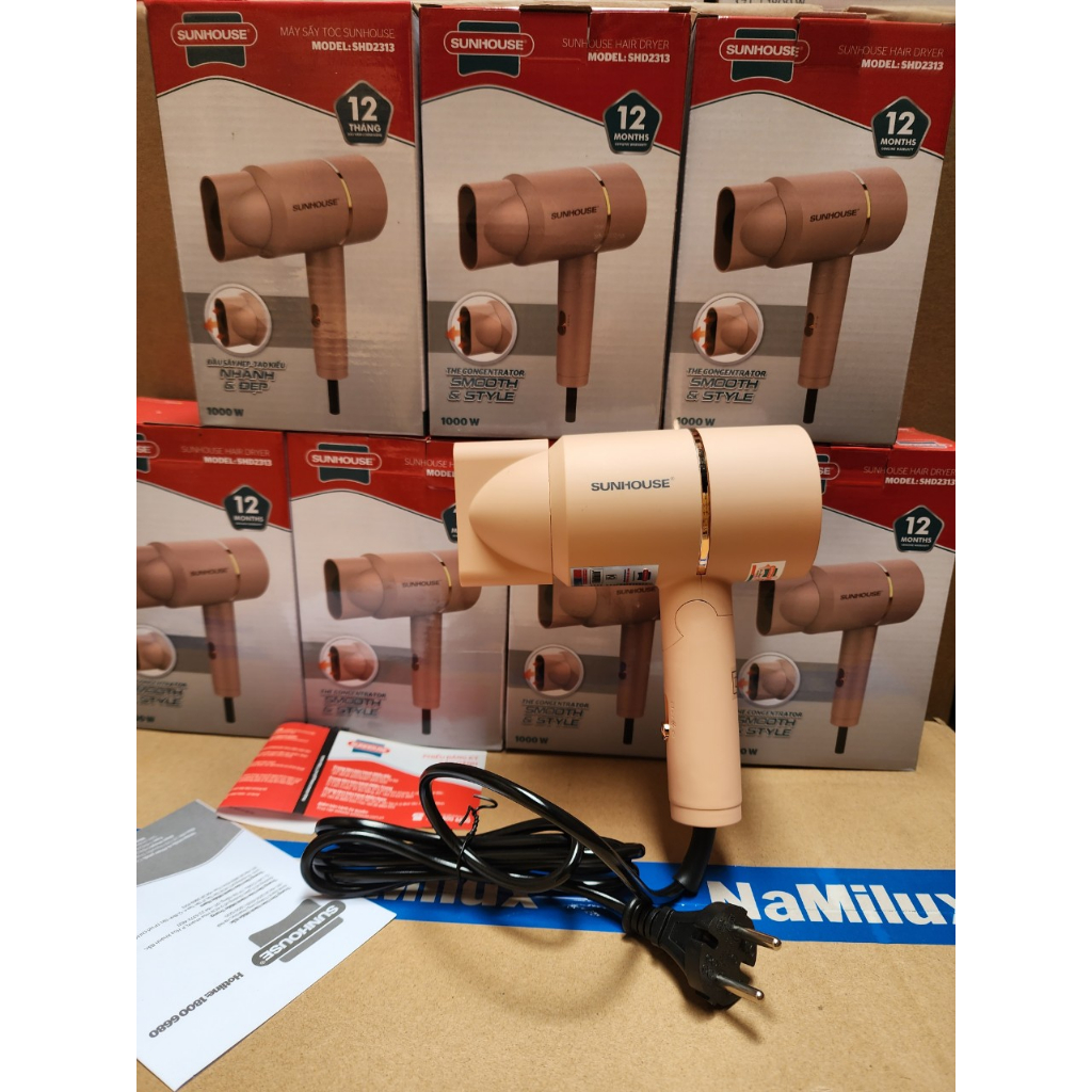 Máy Sấy Tóc Sunhouse SHD2313, công suất 1000W, hàng chính hãng, rất là xịn xò, sấy mạnh, nhanh , không ồn ào
