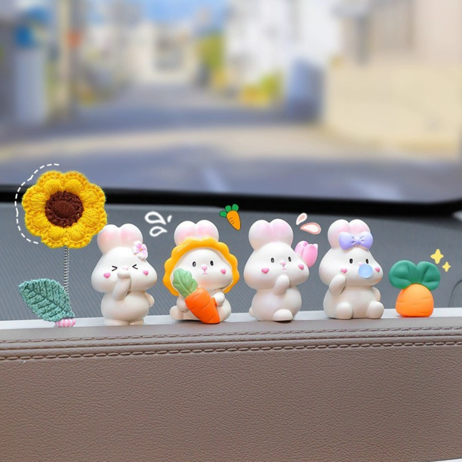 Phụ Kiện Trang Trí Taplo Xe Hơi Hình Thỏ Dễ Thương - Thỏ Để Taplo Xe Ô Tô , Bàn Làm Việc , Văn Phòng