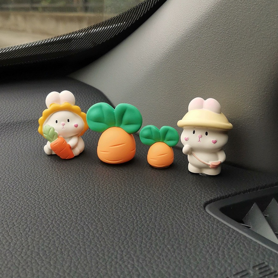 Phụ Kiện Trang Trí Taplo Xe Hơi Hình Thỏ Dễ Thương - Thỏ Để Taplo Xe Ô Tô , Bàn Làm Việc , Văn Phòng