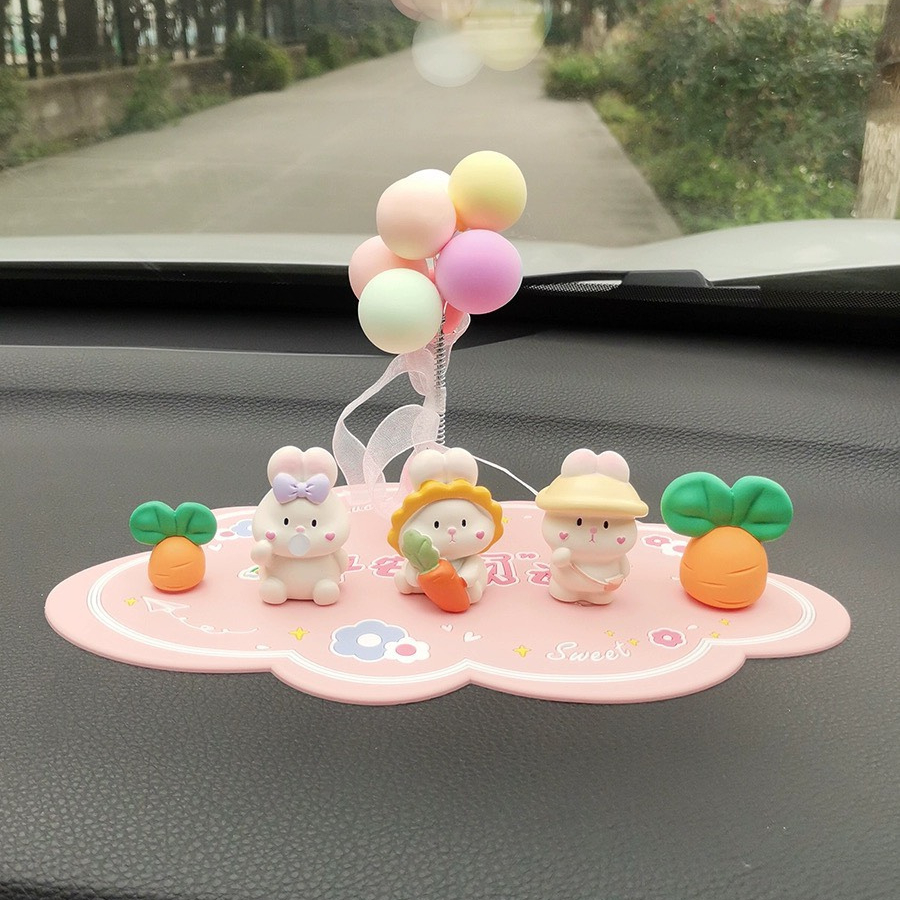 Phụ Kiện Trang Trí Taplo Xe Hơi Hình Thỏ Dễ Thương - Thỏ Để Taplo Xe Ô Tô , Bàn Làm Việc , Văn Phòng