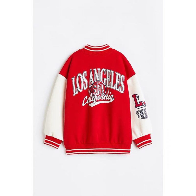 Áo khoác bomber Los.angeles Za.ra màu đỏ cho bé trai siêu đẹp size từ 10-24 cân