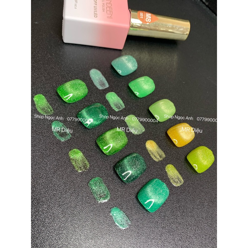 Set mắt mèo nhũ 9D set 10 chai sơn tặng kèm bản màu và 1 cây hơ mắt mèo💅💅💅