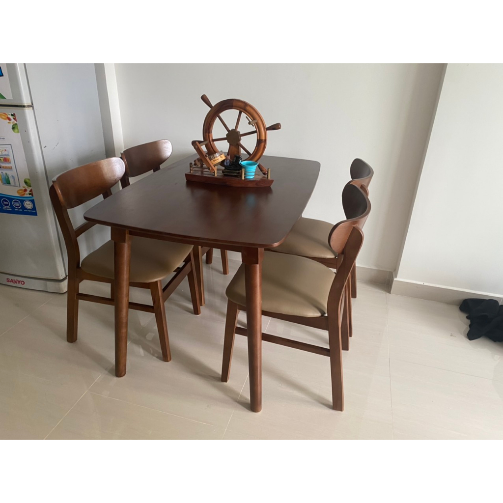 Bộ bàn ăn, 4 ghế, bàn ăn gia đình Miễn phí ship