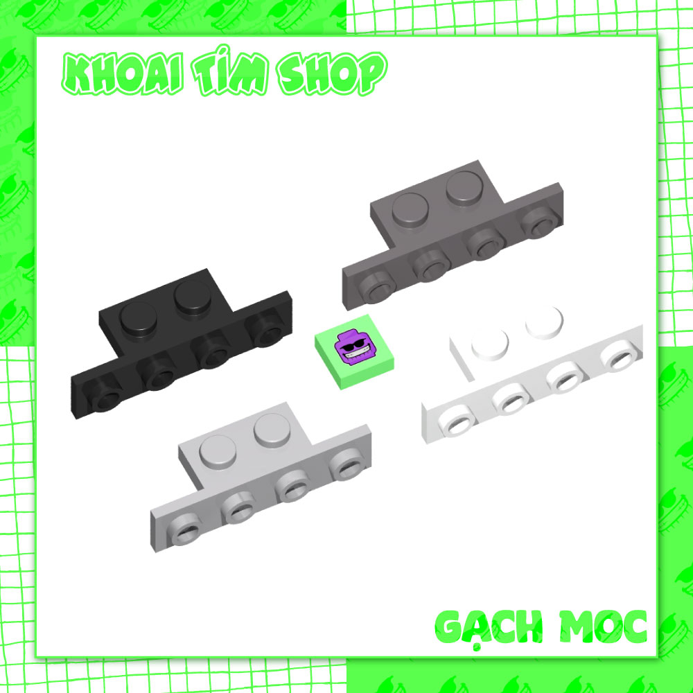COMBO 2 Part Giá Đỡ 1x2 1x4 - Phụ Kiện Đồ Chơi Lắp Ráp Gạch MOC Tương Thích 2436 28802 10201